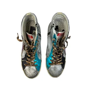 Golden Goose Deluxe Brand Slide Silver rainbow‎ High Top Sneakers 40 thumbnail 5