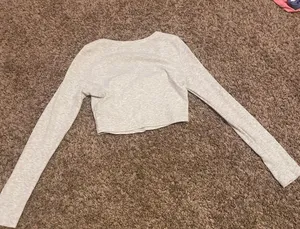 Heather Grey Square Neck Top thumbnail 3