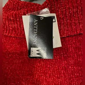 Anthony Original Red Open Front Collard Cardigan Size Large NWT thumbnail 5