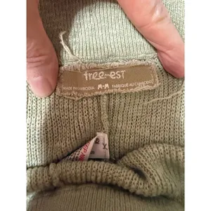 Free People Green Knit Sweater Shorts‎ Lounge Coastal Boho Soft Girl thumbnail 3