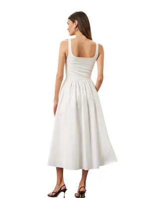Rue Sophie - Eli Dress White Square-Neck Midi Dress Size XS thumbnail 2