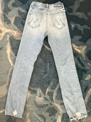 MOTHER Superior High Waisted Rider Skimp Jeans Blue Straight Size 25 thumbnail 5