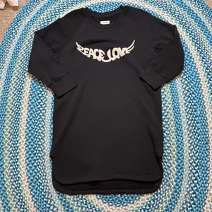 Zadig & Voltaire Diaz Peace Love Black Sweatshirt Mini Dress NWT Women's‎ L M thumbnail 5