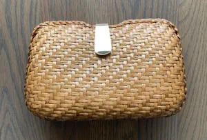 Vintage Woven Clutch with Gold Closure thumbnail 1