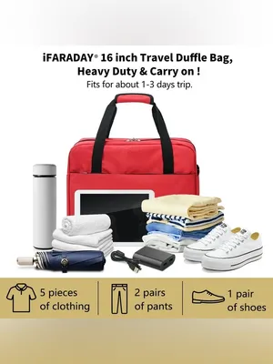 Red Travel Weekend Bag / Personal or Carry-On Bag thumbnail 4