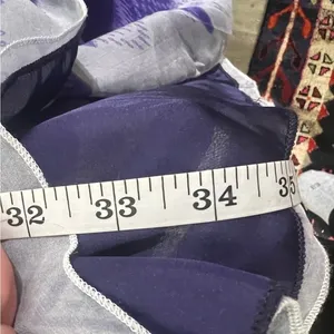 Aryn K Purple Silk Dress Size M 100% Silk Print‎ V-Neck Elastic Waist Fairycore thumbnail 10