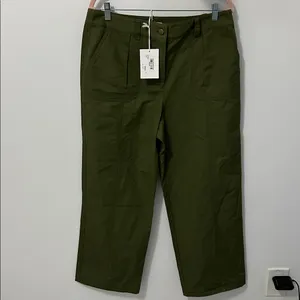 Roller Rabbit Loa Linen Blend Straight  Leg Pants Olive thumbnail 3