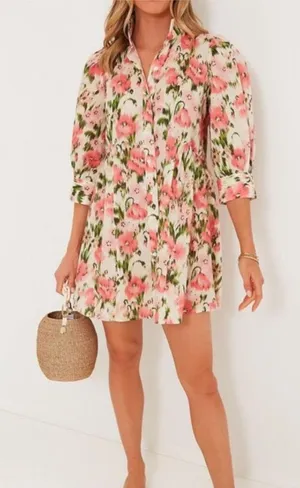 Tuckernuck Lindsay Blush Ikat Blooms Mini Dress thumbnail 1