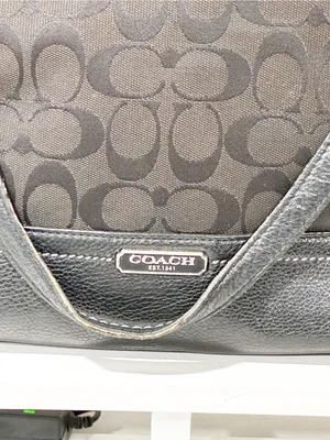 Coach Signature Park Carrie Vintage Tote Bag Black Monogram Canvas thumbnail 2
