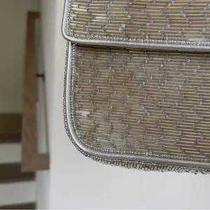 Staud Tommy Shoulder Beaded Bag in Silver thumbnail 4