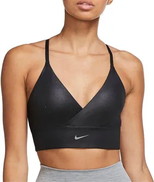 Women's Nike Indy Light-Support Padded Longline Sports Bra CT3781 010 Size L thumbnail 1