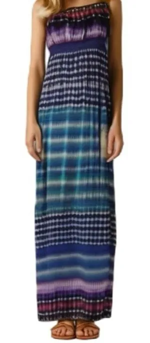 Great Northwest‎ Indigo Striped Strapless Maxi Dress Medium thumbnail 1