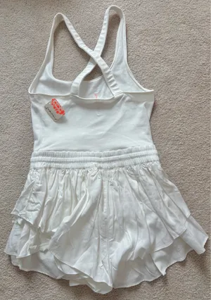 Free People Movement Prima Tiered Shortie Romper White Small thumbnail 2