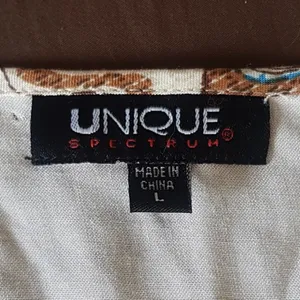 Unique spectrum Blouse Kimono Sleeve Side Tie Boho Southwestern Tribal Sz Large thumbnail 8