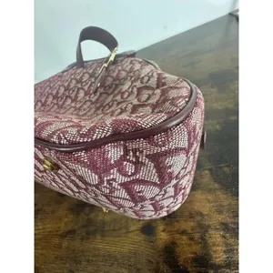 Christian Dior Double Saddle Trotter Satchel Bag Bordeaux Monogram Italy Lock thumbnail 10