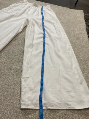 Show Me Your MuMu White Wide-Leg Linen-Blend Pants 100% Rayon Size XS thumbnail 14