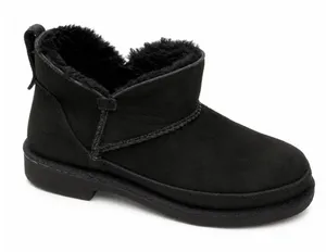 UGG 7 Melrose Ankle Boots 1103807 Black Suede Sheepskin Lined Cozy Winter Warm thumbnail 1