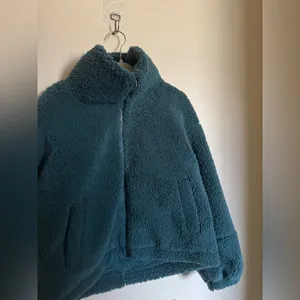 lululemon‎ Cinchable Fleece Zip Up Jacket Sz 6 Green Jasper thumbnail 4