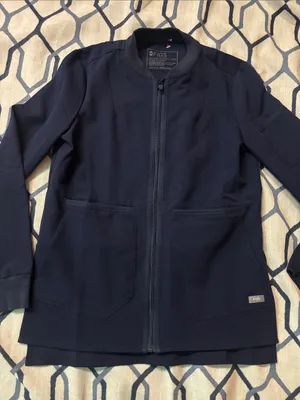 FIGS Bellery Scrub Jacket for Women - Navy classic bomber jacket Size XXS thumbnail 5