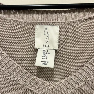 Joie Women Taupe Linen Blend V-Neck Knit Sweater Vest Tank Top L NWT Lagenlook thumbnail 2