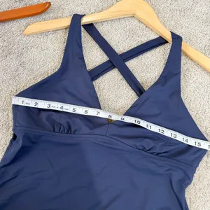 Athleta Women’s Plunge Tankini Top A-C Dress Swimwear in Blue M thumbnail 12
