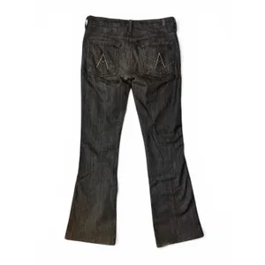 Vintage Y2K 7 For All Mankind A Pocket Low Rise Flare Jeans Brown Grey Size 27 thumbnail 2