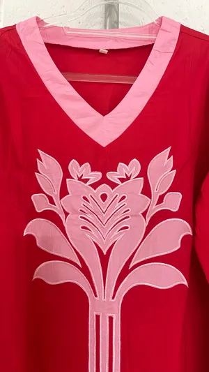 Amazon Womens Oversized Baroque Floral Applique Shift Mini Dress 3/4 Puff Sleeves Embroidered V-Neck Dress thumbnail 2