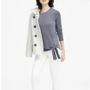 Banana Republic -474‎ NWT Sandwash side tie long sleeve top lavender XS thumbnail 2