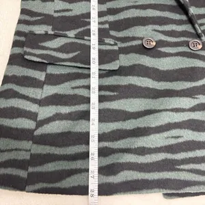 Ann Taylor Black and Green Wool Blend ‎ Zebra Blazer size 14 thumbnail 9