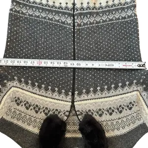 Women’s Vintage Lambswool Angora Blend Fairisle Cardigan Sweater Faux Fur Collar thumbnail 4
