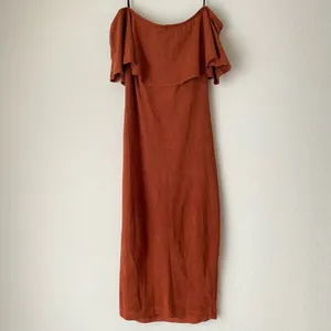 Lovely‎ Day sz S orange off shoulder faux suede tube dress thumbnail 6
