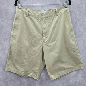 Real Comfort Tan Flat Front Bermuda Bottoms Cotton Pants Shorts‎ Plus 14 thumbnail 1