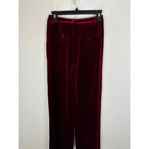 Lulus Posh Idea Plum Velvet High-Rise Straight Leg Trouser Pants Small NWT thumbnail 8