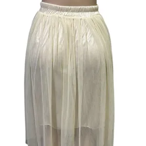 Source Unknown Cream Elastic Waist Pull On Ballet Core Tulle Lined Skirt Womens Large thumbnail 4