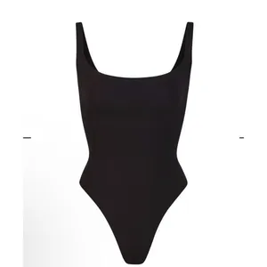 SKIMS Fits Everybody Square Neck Thong Bodysuit Onyx Black Size XS NWT $60 thumbnail 3
