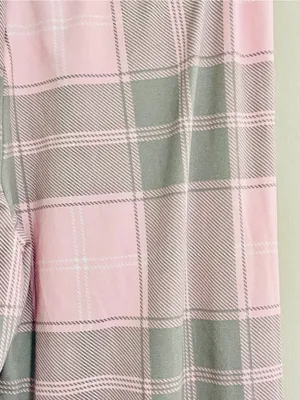 Delia’s Y2K Pajama Bottoms Sz S Pink Gray Plaid Super Soft Lounge Pants 2000s thumbnail 8
