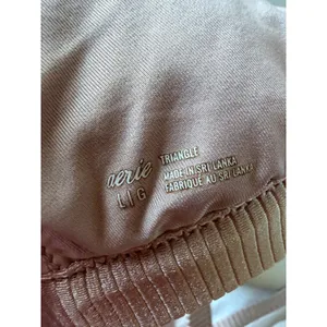 Aerie Ribbed Triangle Bikini Set Mauve Champagne Two Piece Swimsuit Large thumbnail 4