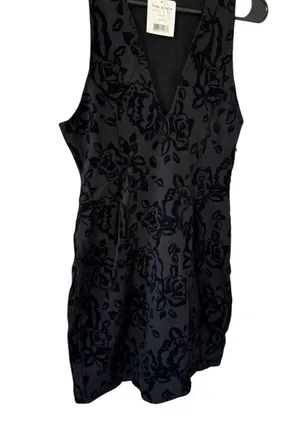 Free People NEW Floral Jacquard Mini Dress Black thumbnail 3