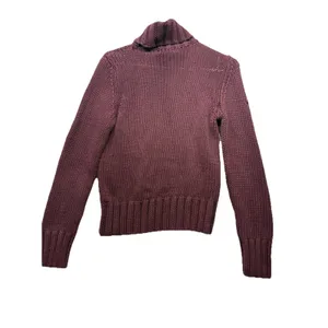 American Eagle Outfitters Plum Chunky Cable Knit Turtleneck Sweater Size Medium thumbnail 4