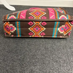 Wrangler Southwestern Canvas Tote Bag Pink Brown Geometric Western Large thumbnail 7