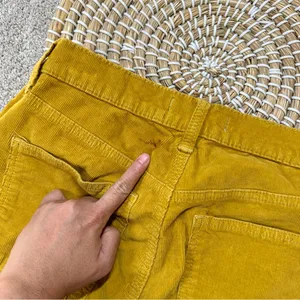 We The Free High Rise Skinny Corduroy Frayed Raw Hem Pants in Mustard Yellow 29 thumbnail 16
