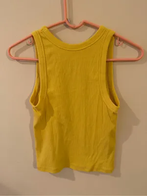 a new day Yellow Ribbed High-Neck Tank thumbnail 3