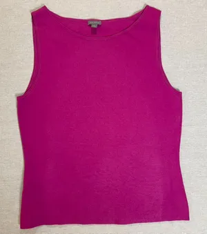 Ann Taylor | Pink Silk Blend Knit Tank | Large thumbnail 1