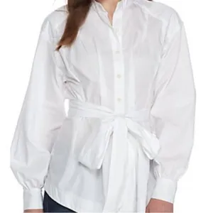 Free People Abbey Bishop Sleeve Button Down White Tunic Size Medium thumbnail 2