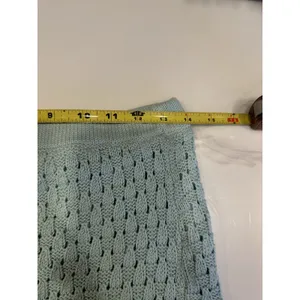Athleta Crochet Knit Skirt Mint Green Cotton Eyelet Scalloped Hem SizeSmall Boho thumbnail 7