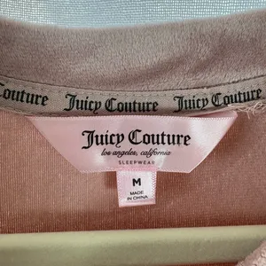 Juicy Couture Pink Velour‎ Top with Rhinestone Logo Size Medium EUC thumbnail 3