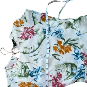 Lulus XS Floral Midi Dress Tie Back Slit Tropical Summer‎ Vacation thumbnail 11