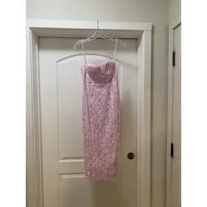 Petal & Pup Allegra Dress Womens XS Pink Lace Bustier Sweetheart Midi Bodycon thumbnail 2