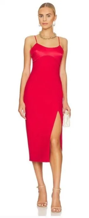 New! Likely Lorna Midi Dress‎ Scarlet Red Size 8 thumbnail 1