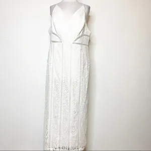 NWT ASOS‎ lace midi dress ladder trim white thumbnail 9